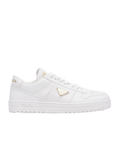 Prada Round-toe Low-top Casual Shoes In White