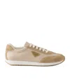 Prada Drill Fabric And Suede Sneakers In Rope Ash