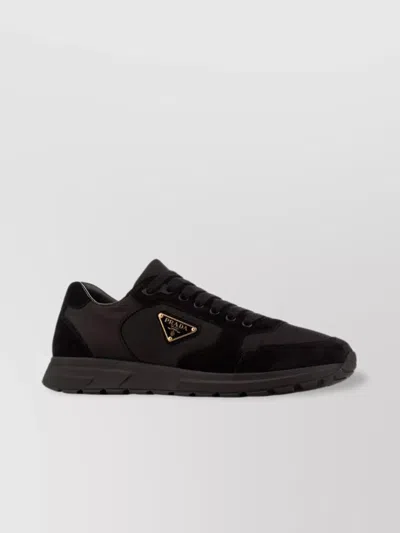 Prada Round Toe Low-top Sneakers Rubber Sole