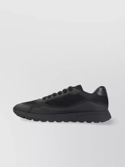 Prada Round Toe Mesh Panel Sneakers