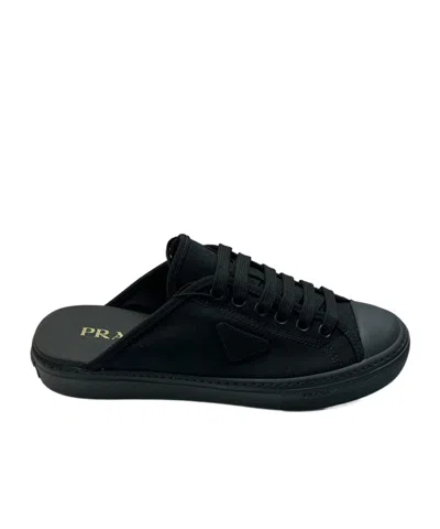 Prada Round-toe Mules In Black