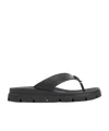 Prada Soft Cage Thong Sandals Rubber Sole In Black