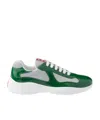 Prada Round Toe Sneakers In Mango Argento
