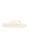 Prada Rubber Thong Sandals Flat Open Toe In White