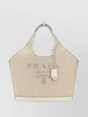 Prada Round Top Handles Geometric Logo Detail Bag
