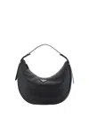 Prada Rounded Shoulder Bag With Gold-tone Hardware In Black