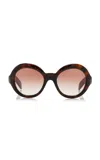 Prada Round-frame Acetate Sunglasses In Pink