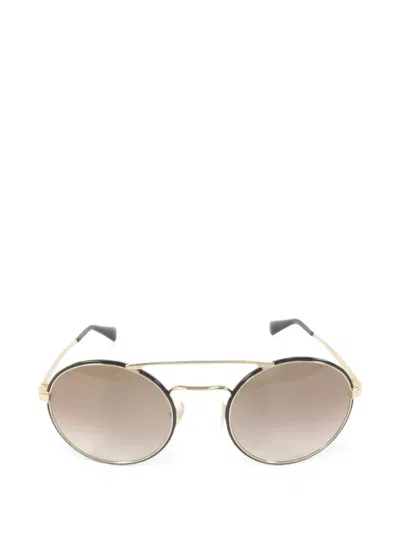 Pre-owned Prada Round-frame Sunglasses In Black