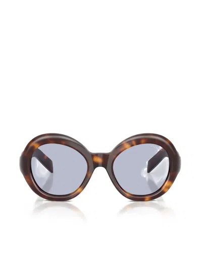 Prada Round-frame Sunglasses In Brown