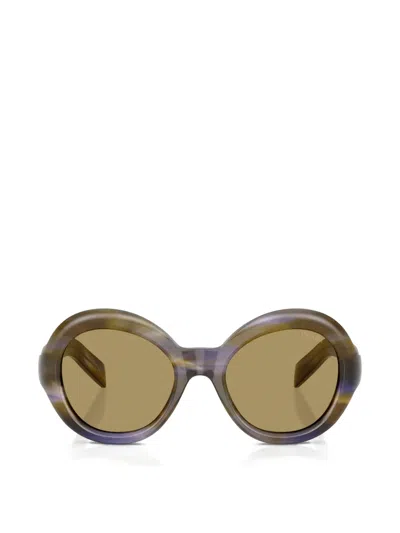 Prada Round-frame Sunglasses In Brown