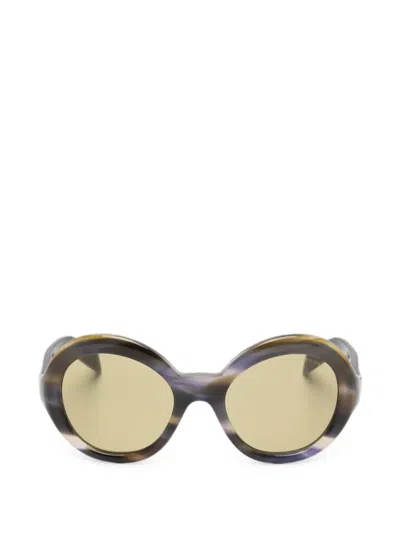 Prada Round-frame Sunglasses In Brown