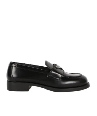Prada Round-toe Loafers In Animal Print