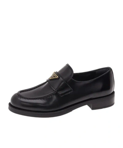 Prada Round-toe Loafers In Black