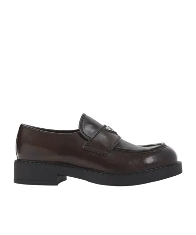 PRADA PRADA CHOCOLATE LOGO LOAFERS