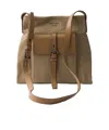 Prada Route Canvas And Leather Shoulder Bag In Brown