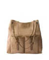 Prada Route Large Leather Bag In Brown