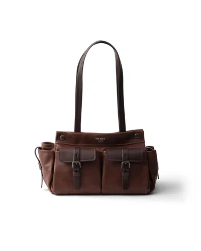 Prada Route Tote Bag Aus Leder In Brown