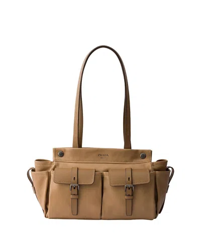 Prada Route Medium Leather Tote Bag In Brown