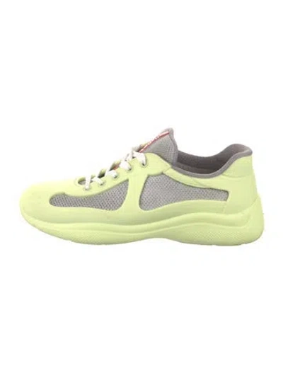 Pre-owned Prada Rubber Athletic Sneakers In Green