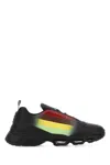 Prada Collision Cross Rubber Sneakers In Black,multicolor