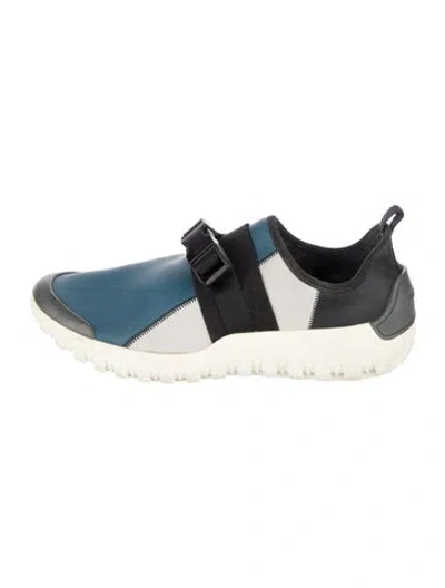 Pre-owned Prada Rubber Colorblock Pattern Athletic Sneakers In Blue