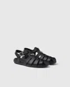 Prada Soft Project Cut-out Tech Sandals In Black