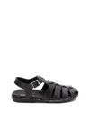 Prada Black Rubber Sandals With Tech Straps And Buckle Closure In Black