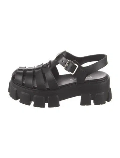 Pre-owned Prada Rubber Flats In Black