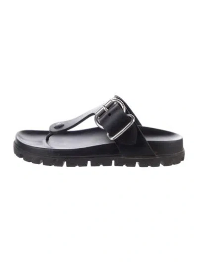 Pre-owned Prada Rubber Flip Flops In Black