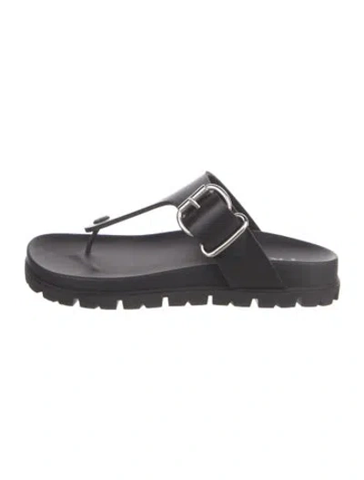 Pre-owned Prada Rubber Flip Flops In Black