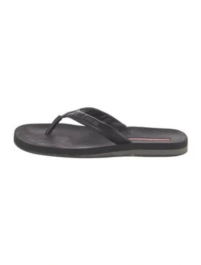 Pre-owned Prada Rubber Flip Flops In Black