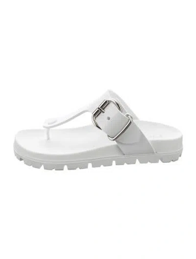 Pre-owned Prada Rubber Flip Flops In White