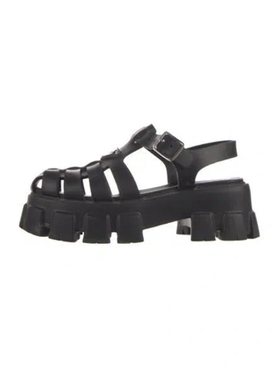 Pre-owned Prada Rubber Gladiator Sandals In Black