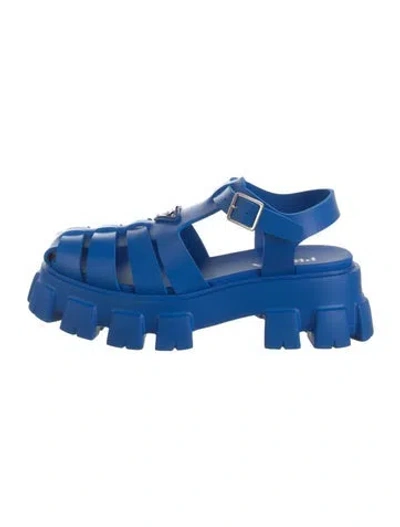 Pre-owned Prada Rubber Gladiator Sandals In Blue