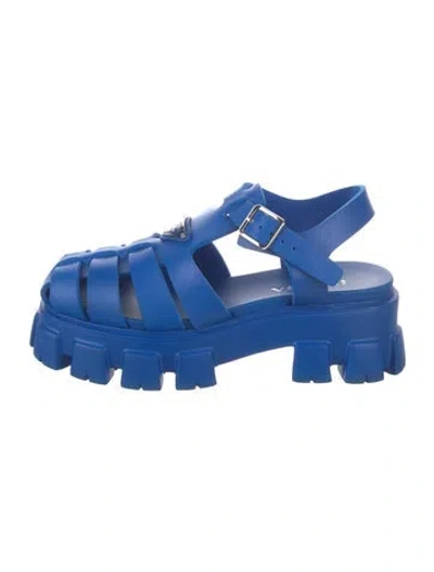 Pre-owned Prada Rubber Gladiator Sandals In Blue