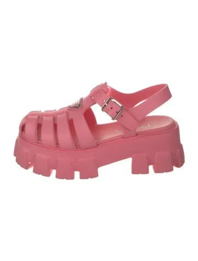 Pre-owned Prada Rubber Gladiator Sandals In Pink