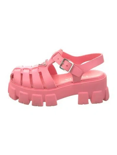 Pre-owned Prada Rubber Gladiator Sandals In Pink
