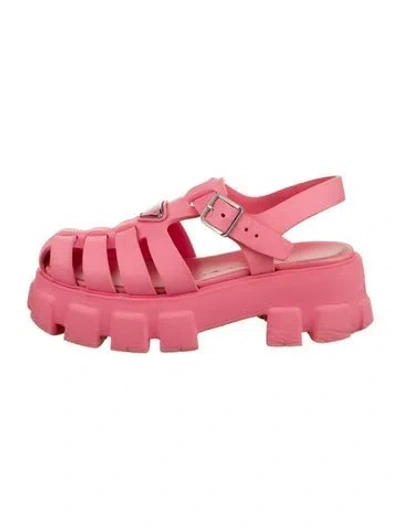Pre-owned Prada Rubber Gladiator Sandals In Pink