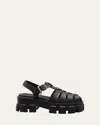 Prada Rubber Logo Chunky-sole Fisherman Sandals In Animal Print