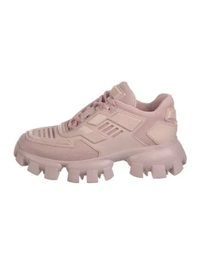 Pre-owned Prada Rubber Mesh Accents Sneakers In Pink