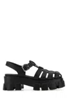 Prada Rubber Monolith Sandals In Black