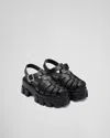 Prada Rubber Logo Chunky-sole Fisherman Sandals In Black