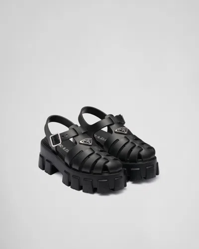 PRADA MONOLITH SANDALEN AUS GUMMI