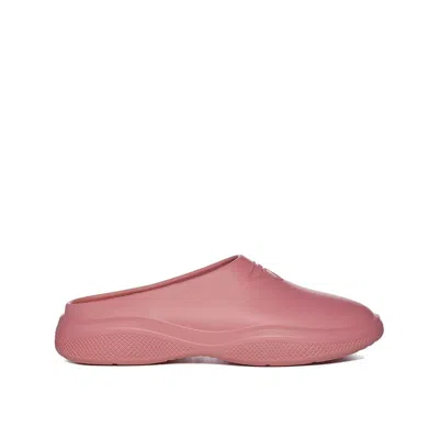 Prada Rubber Mule Slipper In Pink