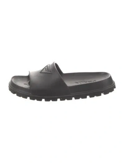 Pre-owned Prada Rubber Mules In Black