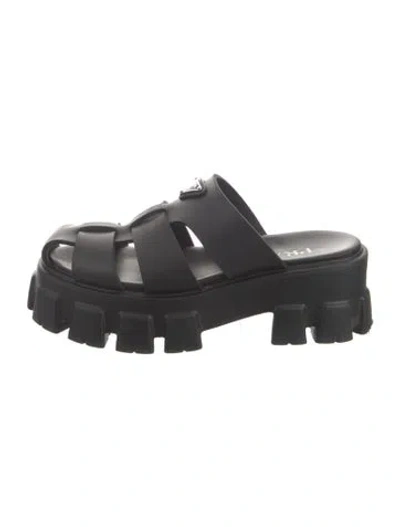 Pre-owned Prada Rubber Mules In Black