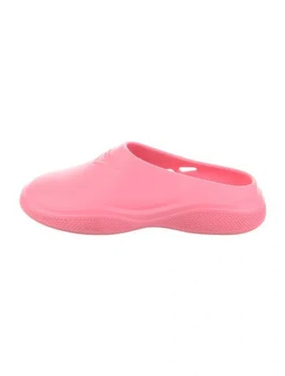 Pre-owned Prada Rubber Mules In Pink