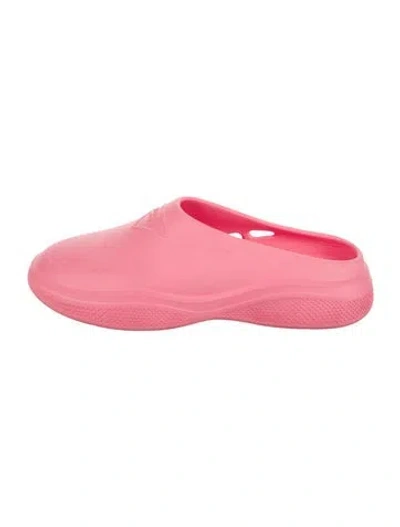 Pre-owned Prada Rubber Mules In Pink