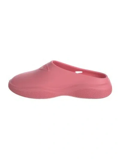 Pre-owned Prada Rubber Mules In Pink