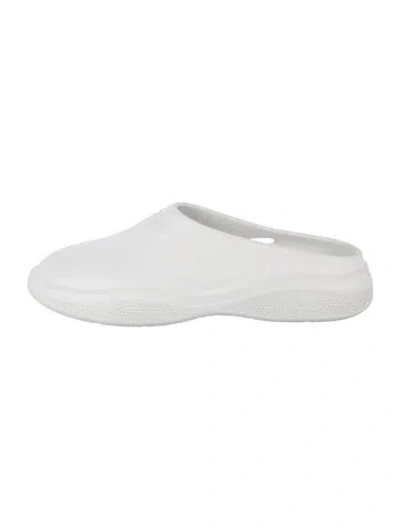 Pre-owned Prada Rubber Mules W/ Tags In White
